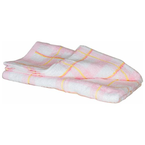 фото Махровое банное полотенце utex 130 х 70 см, крупная полоска, розовый