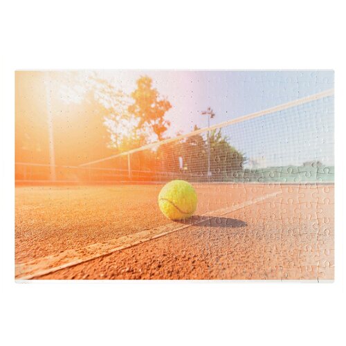 фото Пазлы coolpodarok тенис тенисный мяч на песке сетка 26х38см 252 элемента