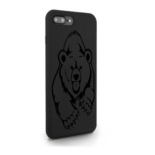 фото Черный силиконовый чехол musthavecase для iphone 7/8 plus медведь для айфон 7/8 плюс
