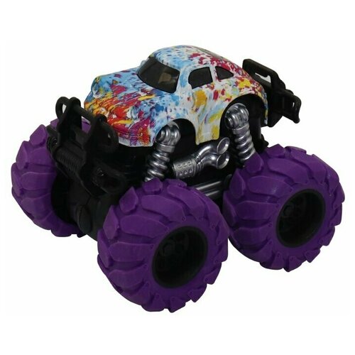 фото Машинка гоночная die-cast, 4*4, фрикционная, двойной реверс, фиолетовые колеса funky toys ft61043