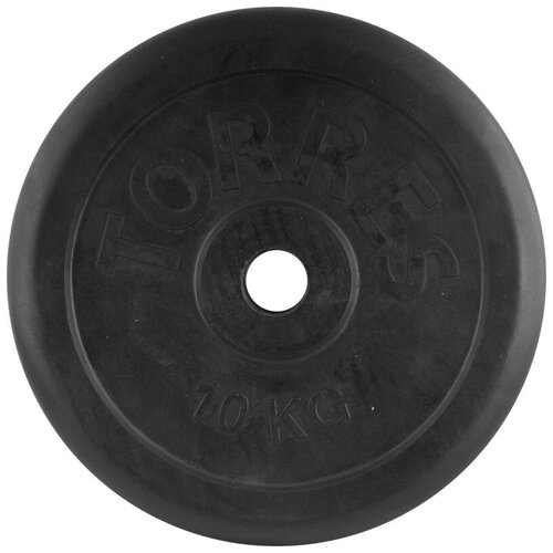 фото Диск обрезиненный torres 10 кг арт.pl506510, d.31мм, металл в рез. оболочке, черный
