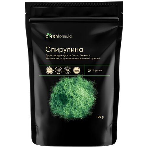 фото Спирулина порошок (100% натуральная молотая водоросль spirulina ), 100 гр greenformula