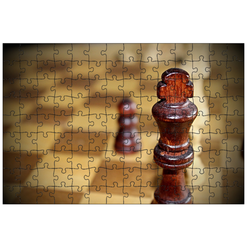 фото Магнитный пазл 27x18см."шахматы, древесина, старый" на холодильник lotsprints