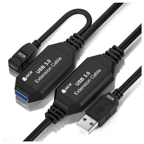 фото Аксессуар gcr usb 3.0 am/af с 2-мя усилителями сигнала и дополнительным питанием 10m gcr-51926