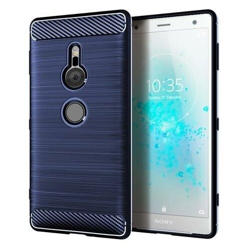 фото Чехол на sony xperia xz2 цвет blue (синий), серия carbon от caseport