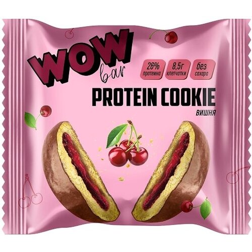 фото Протеиновое печенье, wow bar, protein cookie, 40 г, вишня