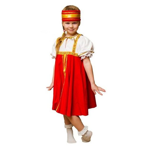 фото Карнавальный костюм "хоровод", платье, повязка на голову, 3-5 лет, рост 104-116 см бока