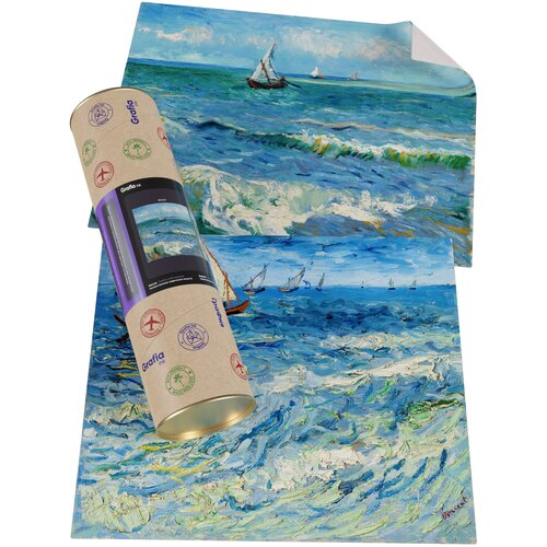 фото Картины ван гога "рыбацкие лодки + лодки в море сен-мари" репродукции постеры-наклейки 40.2×31 + 36.8×31 grafia ink
