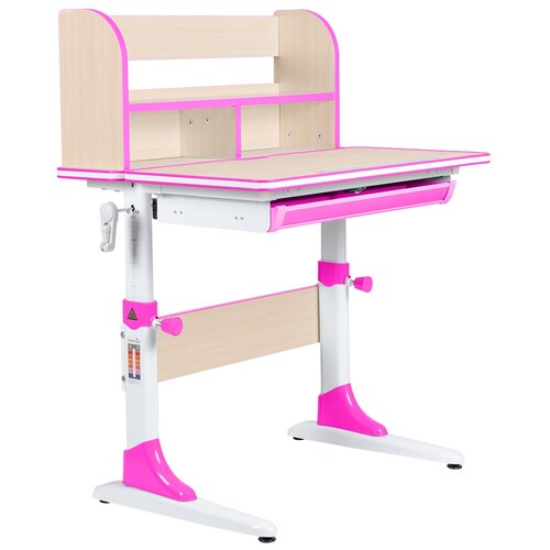 фото Детский стол anatomica study-80 lux клен/розовый
