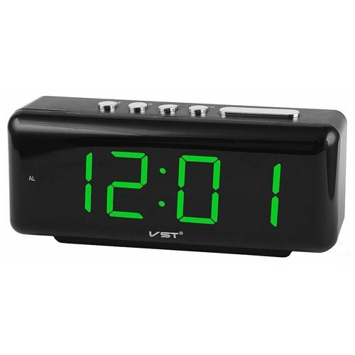 фото Vst 762-4 часы настольные электронные с будильником, зеленая подсветка
