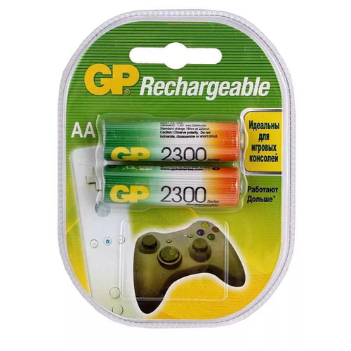 фото Аккумуляторы gp rechargeable 2300 mah nimh aa 1.2v (2 шт)