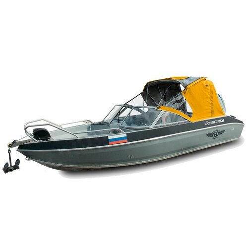 фото Волжанка 47 фиш. тент с дугами на штатное стекло all4boat