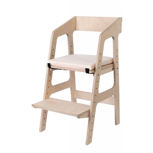 фото Комплект: растущий стул alpika-brand eco materials egoza и подушка кремовая