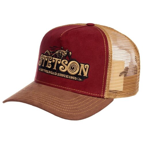 фото Бейсболка stetson арт. 7756105 trucker cap on the road (красный / коричневый), размер uni