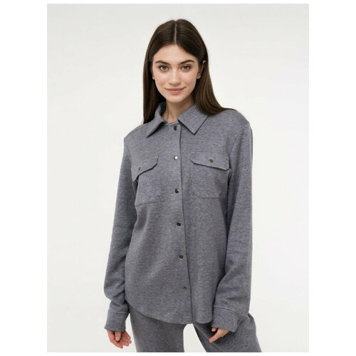 фото Рубашка lioli, размер 44-46, серый меланж
