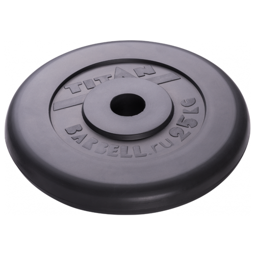 фото Блин обрезиненный titan barbell 25 кг (d51)