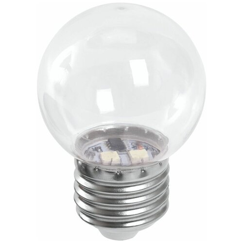 фото Лампа светодиодная feron lb-37 шарик e27 1w 6400k прозрачный