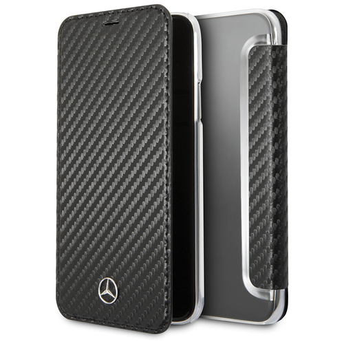 фото Чехол-книжка cg mobile mercedes dynamic booktype pu carbon для iphone x/xs, цвет черный (meflbkpxcfbk)
