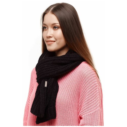 фото Женский шарф, объемный, вязаный, рельефная вязка, модный узор, шерстяной, крупная вязка, оверсайз, зимний, размер 152х20 см anymalls