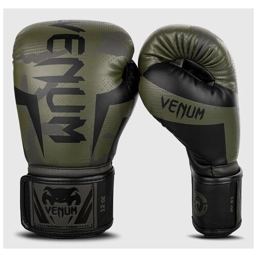 фото Боксерские перчатки venum elite boxing gloves khaki/camo 12 унций
