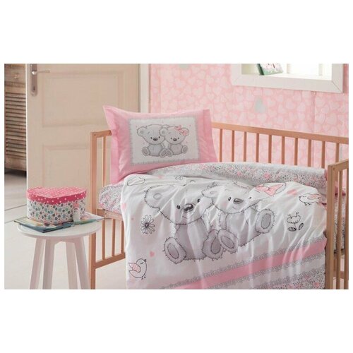 фото Набор в кроватку для новорожденных с пледом ozdilek spring time розовый