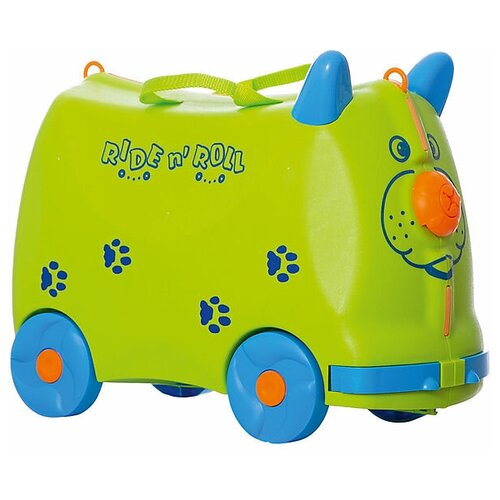 фото Детский чемодан динозавр (зеленый) на колесах противоударный kids0121 ride n' roll