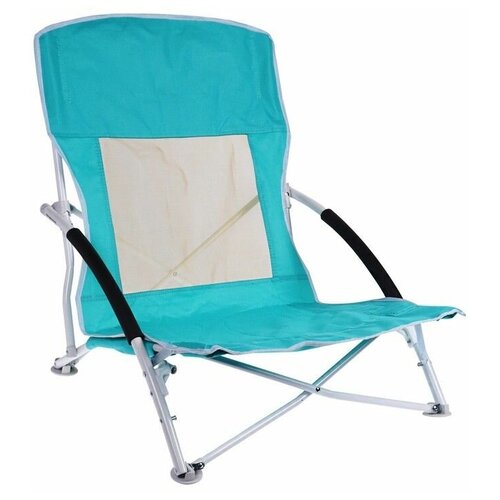 фото Складное пляжное кресло camping life, полиэстер 600d, металл, максимальная нагрузка 110 кг, бирюзовое, 80 см koopman international
