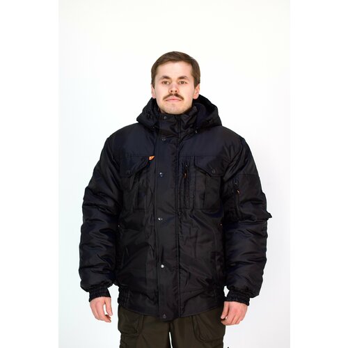 фото Зимняя мужская куртка idcompany "егерь" для охоты, рыбалки и активного отдыха черный оксфорд 48 размер