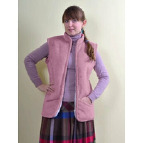 фото Жилет артемида-м, демисезон/зима, средняя длина, силуэт прилегающий, карманы, размер 44-46, розовый