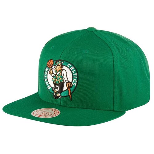 фото Бейсболка с прямым козырьком mitchell ness 6hssmm18842-bcegren boston celtics nba, размер one mitchell & ness