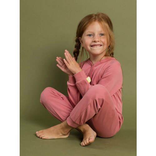 фото Комбинезон kogankids для девочек, без капюшона, размер 80/12 месяцев, розовый