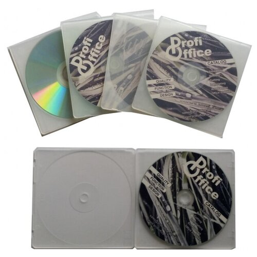 фото Бокс для cd/dvd дисков 4 мм, 5 шт, рrofiоffice, mb-1 7018 profioffice