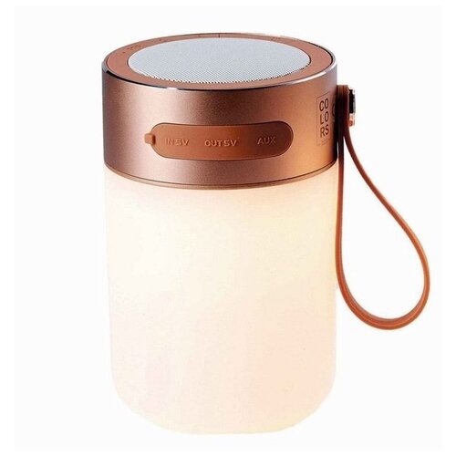 фото Колонка беспроводная colors led sound jar, золотая, halo design