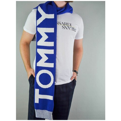 фото Tommy hilfiger шарф синий логотип (о/s)