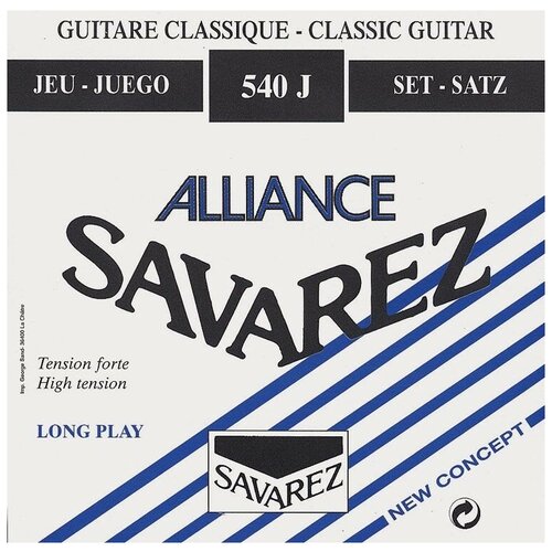 фото Savarez ref 540j alliance blue high tension струны для классической гитары, нейлон