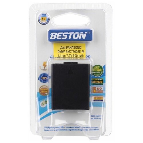 Аккумулятор для фотоаппаратов BESTON Panasonic BST-DMW-BM7/S002E-M, 7.2 В, 600 мАч аккумулятор для фотоаппаратов beston panasonic bst dmw bc14 s602e 7 2 в 1400 мач