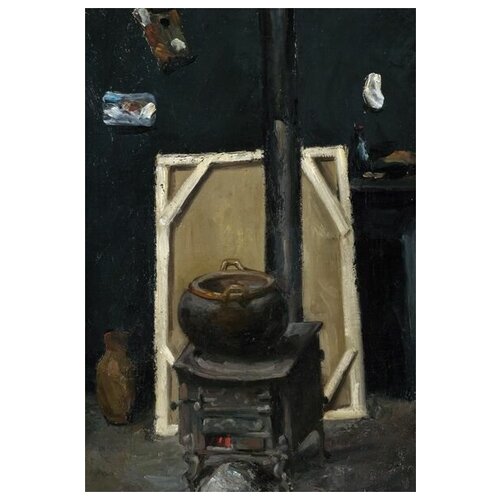 фото Репродукция на холсте печь в студии (the stove in the studio) сезан поль 50см. x 73см. твой постер