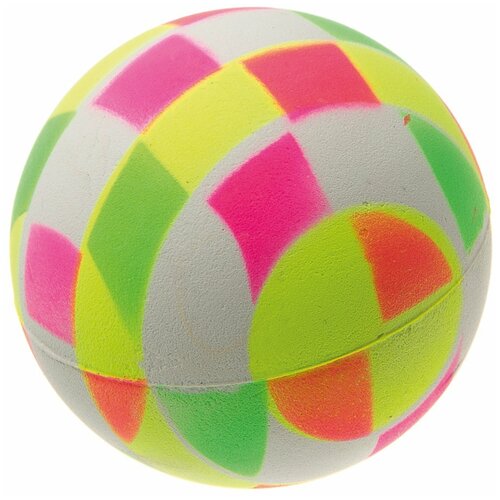 фото V.i.pet мяч для собак, клетчатый, неон (6см), v.i.pet 20-1120 zooone