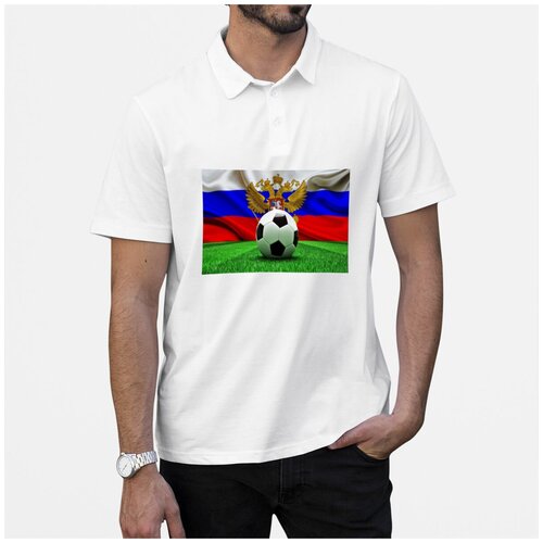 фото Рубашка- поло coolpodarok футбол футбольный мяч герб трава флаг