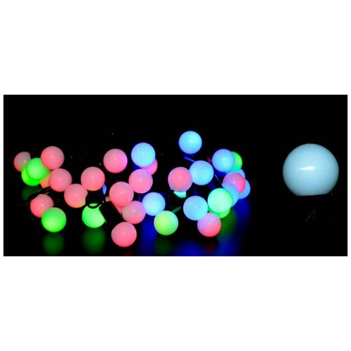фото Гирлянда светодиодная шарики цветная 7 метров 40 ламп hobbi land