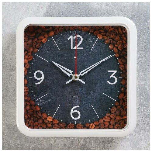 фото Часы настенные, серия: кухня, "кофе в зернах", 22х22см, плавный ход newstory