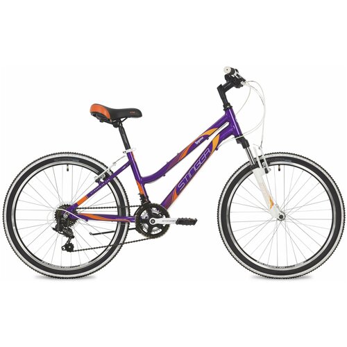 фото Подростковый велосипед stinger bike stinger 24" laguna фиолетовый, размер 14", microshift 24ahv.laguna.14vt10