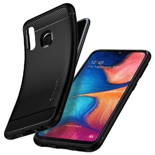 фото Прочный чехол spigen для galaxy a20e (sm-a202f) - rugged armor - черный - 622cs26434