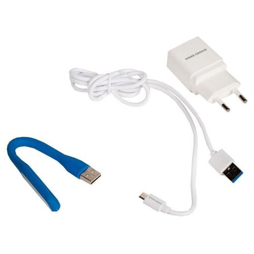 фото Зарядное устройство more choice nc33m, один разъем usb, кабель micro usb, 5v, 1.0a, белый