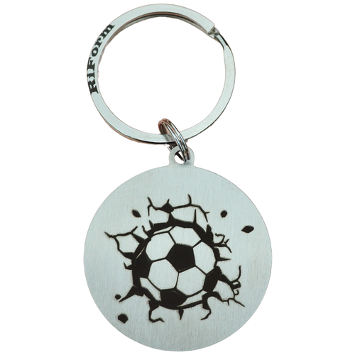 фото Брелок для ключей круглый riform с гравировкой "футбольный мяч", 35мм