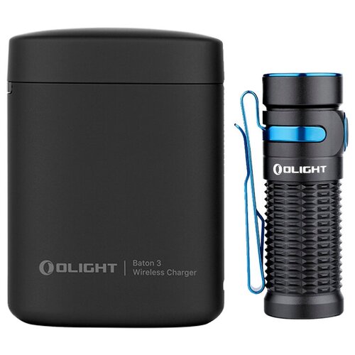 фото Ручной фонарь olight baton 3 black premium edition, 1 х 16340, диод luminus sst-40, 6 режимов, 166 метров, 1200 люмен (комплект)