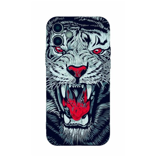 фото Чехол накладка luxo tiger iphone 12 чехол с защитой камер силиконовый светится в темноте техномарт
