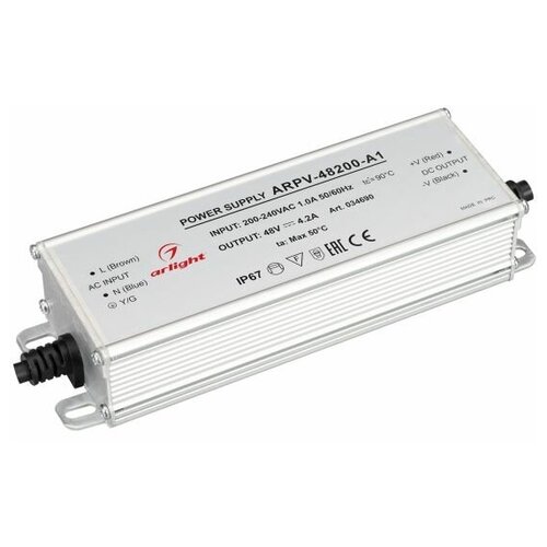 фото Arlight блок питания arpv-48200-a1 (48v, 4.2a, 200w) (arlight, ip67 металл) 034690