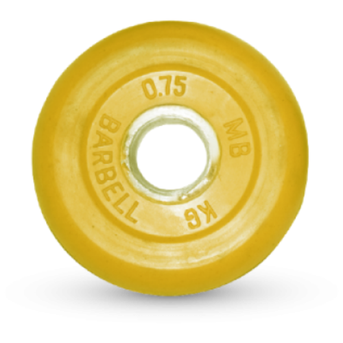 фото 0.75 кг диск (блин) mb barbell (желтый) 31 мм. sportlim