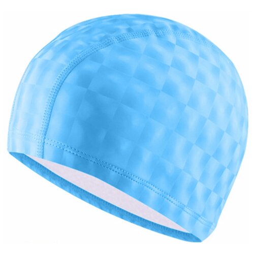 фото B31517-0 шапочка для плавания пу одноцветная 3d (голубой) smart athletics